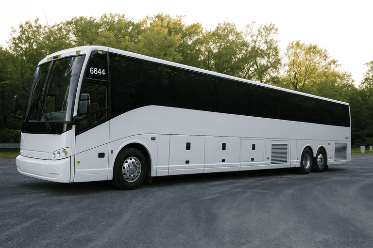 exterior of Charter Bus Rental Santa Rosa coach bus