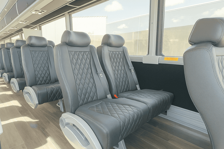 interior of Charter Bus Rental Santa Rosa charter bus
